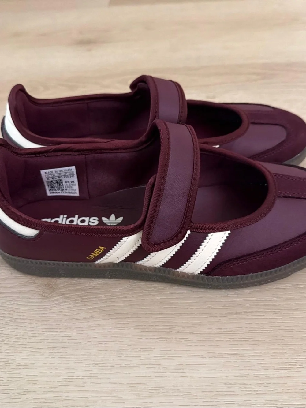 adidas samba Mary Jane burgundy and cream